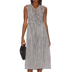 Rails Black and White Gingham Midi Dress